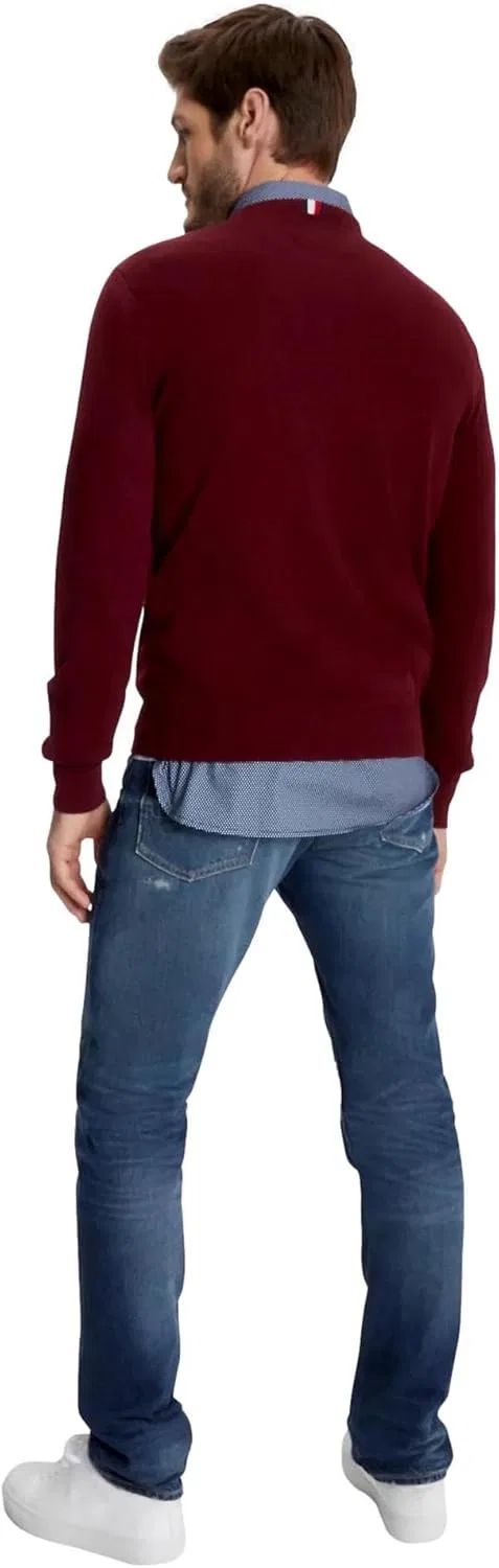 TOMMY HILFIGER / Мужской пуловер / PIMA ORG CTN CASHMERE с круглым вырезом, Burgundy. — фото 4