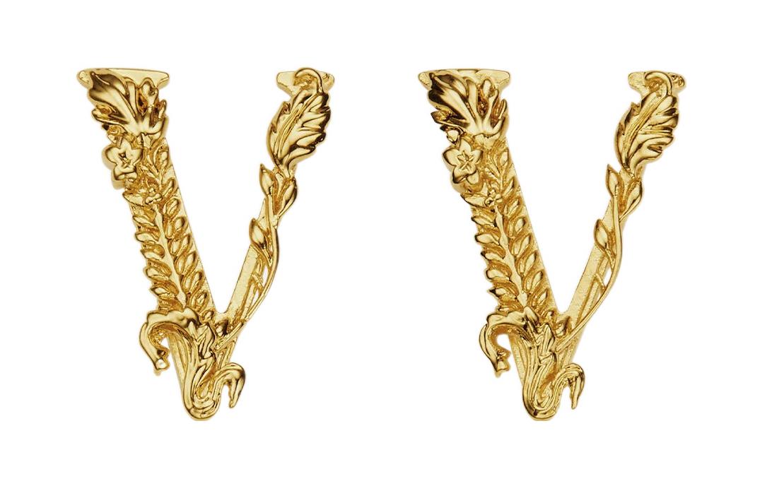 

Versace Металлические серьги-гвоздики, унисекс, золотистые