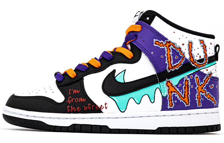 

Кастомизированные кроссовки Nike Dunk High Skate Men's, черный/фиолетовый, Белый, Кастомизированные кроссовки Nike Dunk High Skate Men's, черный/фиолетовый