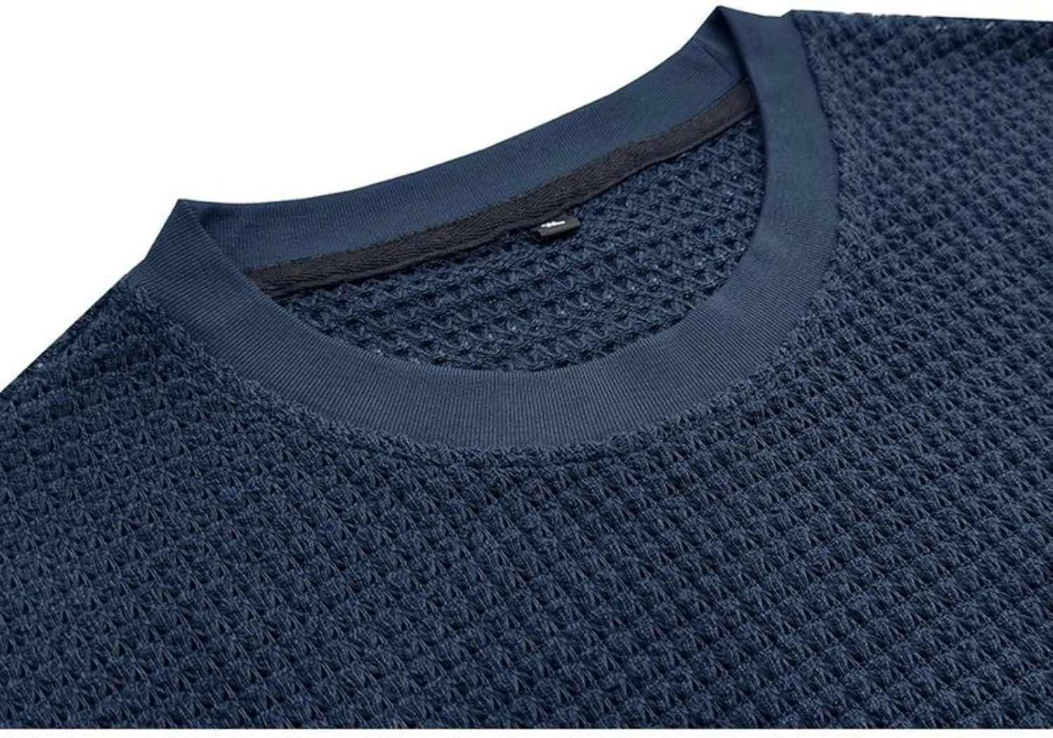 Мужская футболка Waffle Casual с коротким рукавом и свободным кроем — фото 4