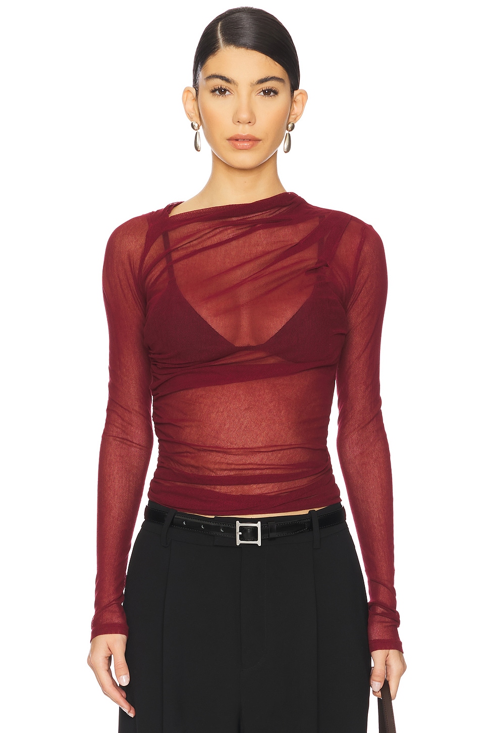 

Длинный топ с вырезом Enza Costa, ruby