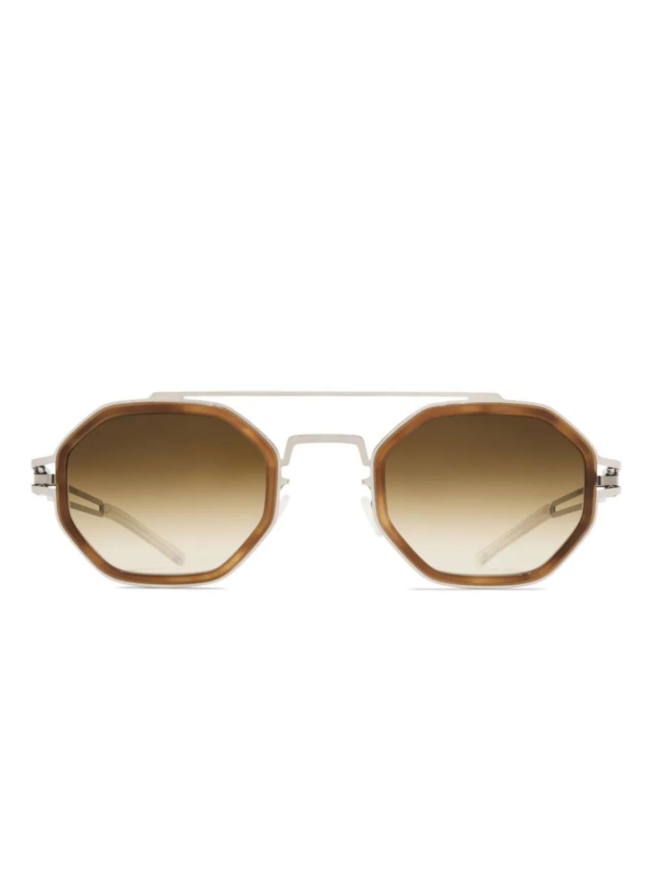 

Солнцезащитные очки в геометрической оправе Mykita, серебряный