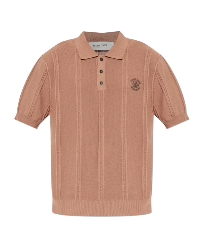 

Поло с логотипом Golden Goose, коричневый