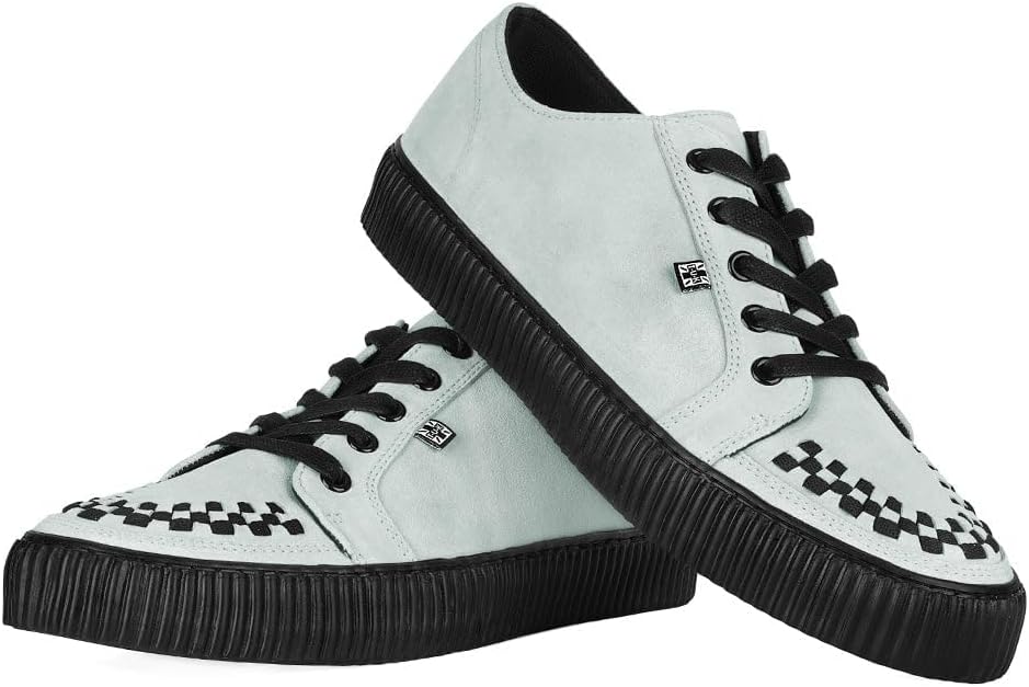 Кроссовки T.U.K. Suede Creeper для женщин и мужчин, Шнуровка, черная переплетенная текстура и люверсы, Классическая рифленая подошва и сетчатая подкладка, Комфорт с памятью формы для повседневной носки — фото 2