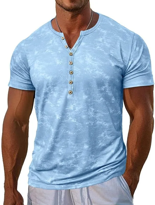 

Футболка мужская Distressed Retro с коротким рукавом и V-образным вырезом LUORUAN