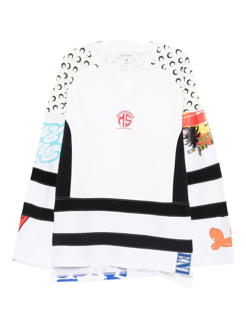 

Футболка Regenerated graphic-print hockey jersey Marine Serre, белый