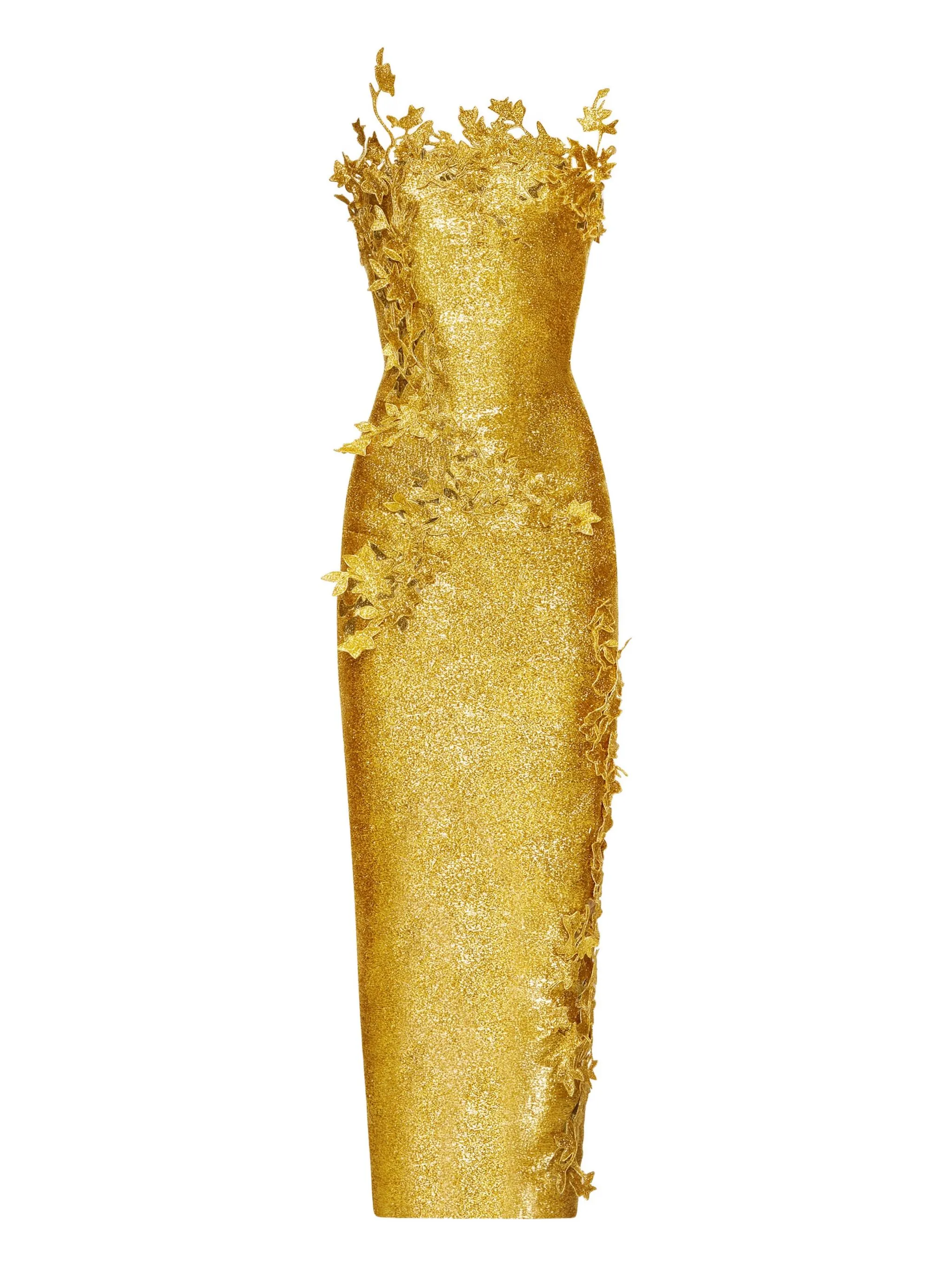 

Декорированное платье Oscar De La Renta, золотистый