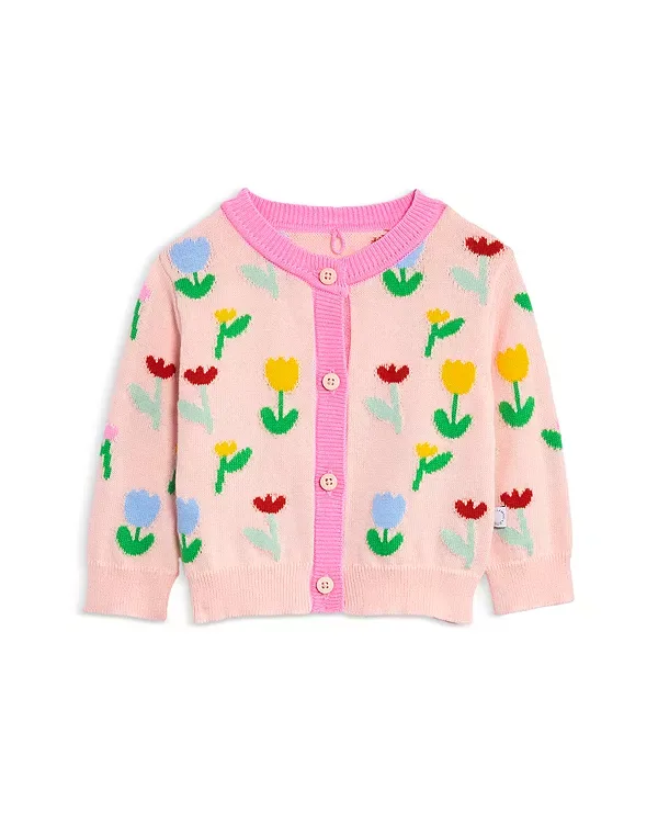 Вязаный кардиган с цветочным принтом - для малыша Stella Mccartney, Pink