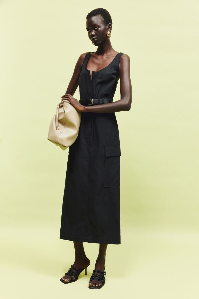 

Длинное платье-карго H&M, черный