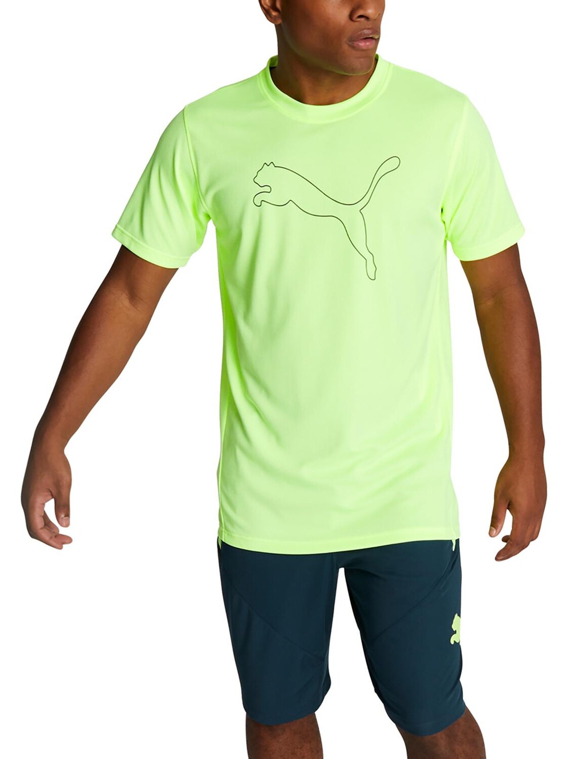 

Мужские тренировочные шорты из полиэстера Puma, цвет Dark Night/Fast Yellow