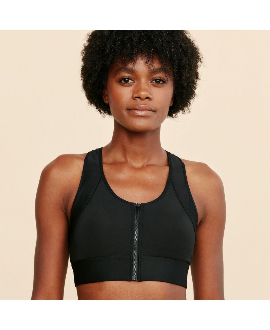 

Женский спортивный бюстгальтер Hero с застежкой спереди (подходит для женщин после мастэктомии) Meadow, Black