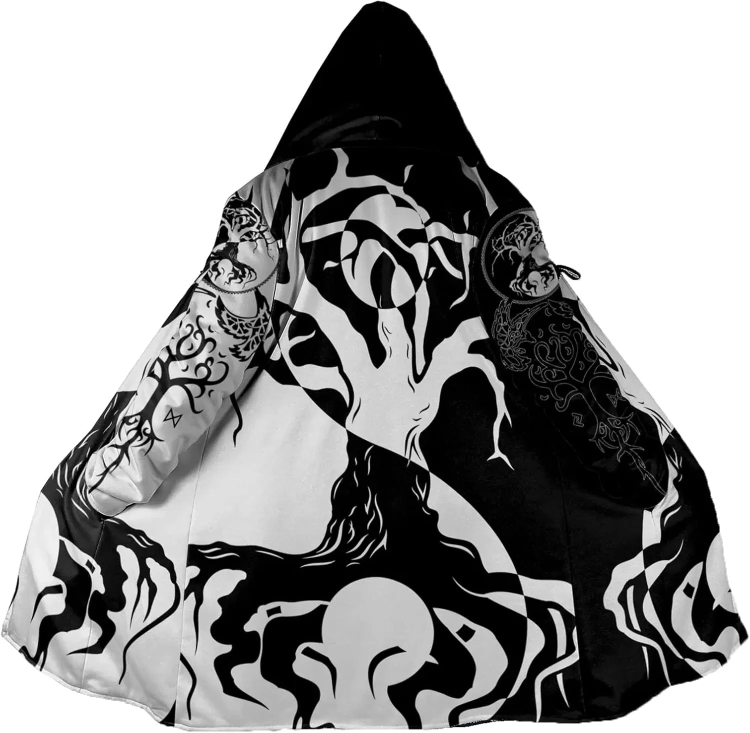 Мужская куртка World Tree 3D для активного отдыха, куртка Viking Tattoo средней длины с утеплителем из овечьей шерсти и хлопка, зимняя парка с капюшоном