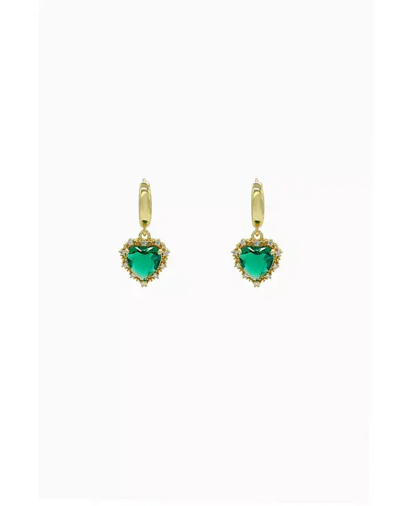 

Желтые серьги с подвеской в виде зеленого сердца 1,5¿ Velvet Luna, gold