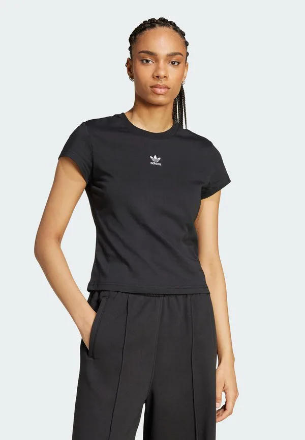 

Футболка-Бикини ess slim tee basic tshirt Adidas Originals, Black, Черный, Футболка-Бикини ess slim tee basic tshirt Adidas Originals, Black