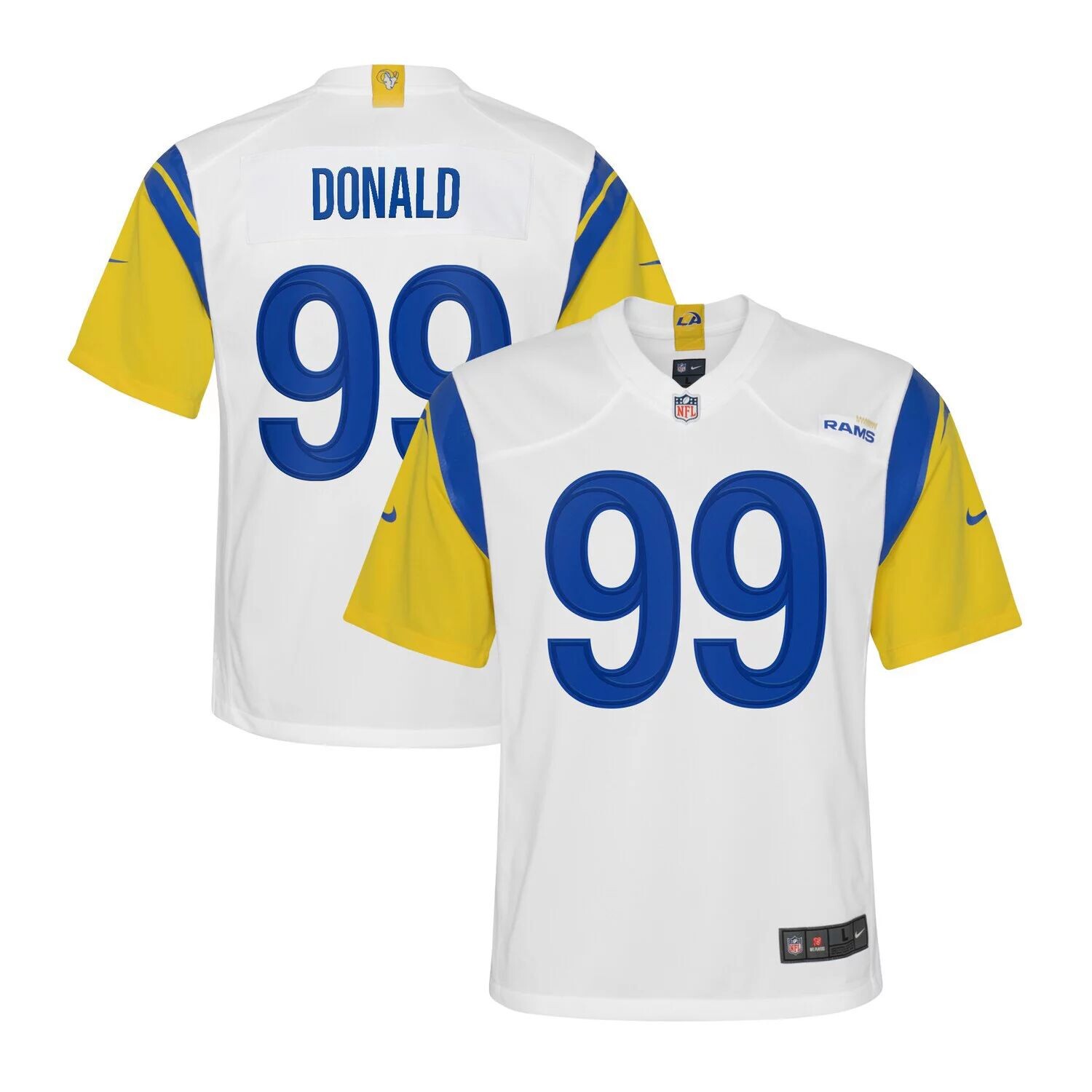 

Молодежная футболка Nike Aaron Donald White Los Angeles Rams Альтернативная игра Nike