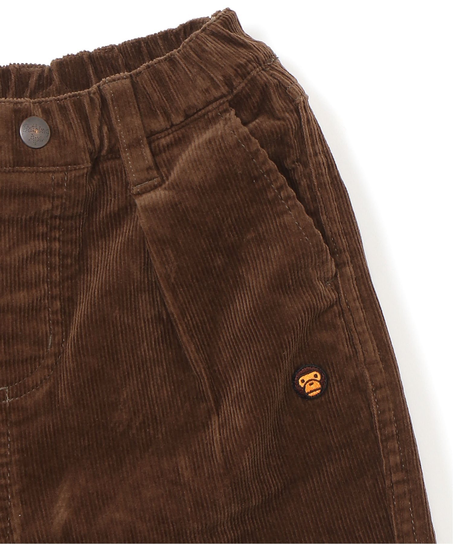 ОДНОТОЧЕЧНЫЕ ВЕЛЬВЕТОВЫЕ ИЗОГНУТЫЕ БРЮКИ A BATHING APE, BROWN — фото 3