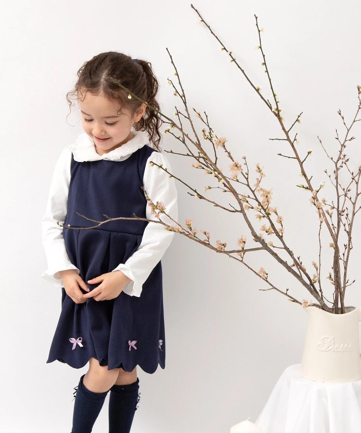 Вечернее платье с фестончатым краем Panpantutu, Silky Navy