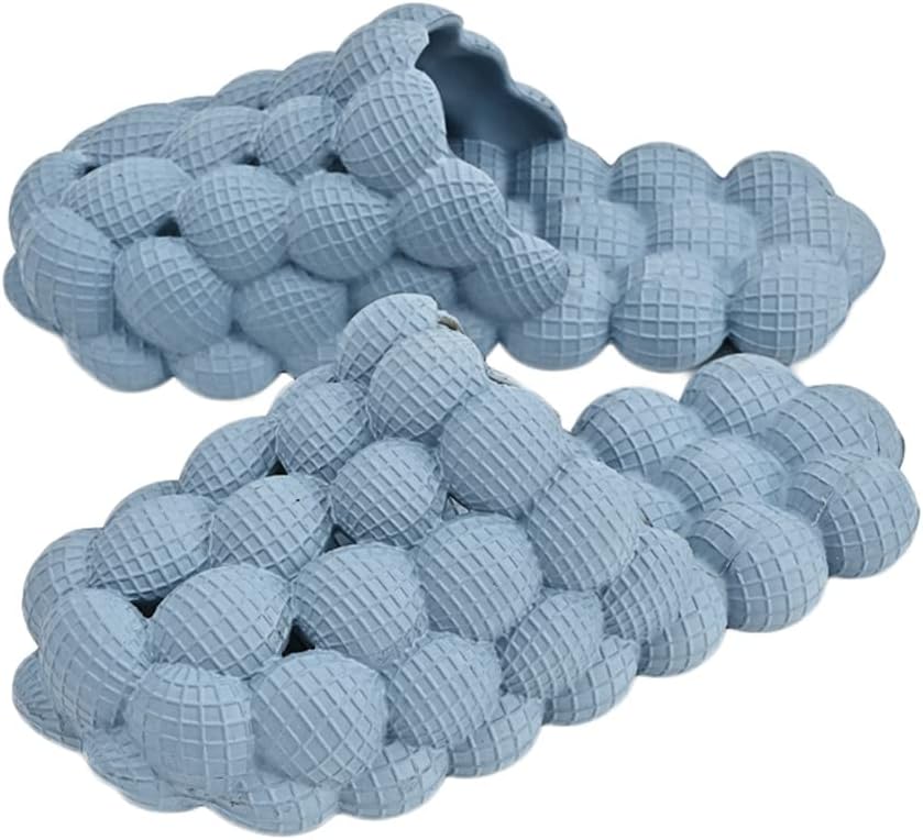 

Домашние тапочки Rojeam для женщин и мужчин, шлепанцы для душа EVA с массажными пузырьками, ванной, светло-голубой