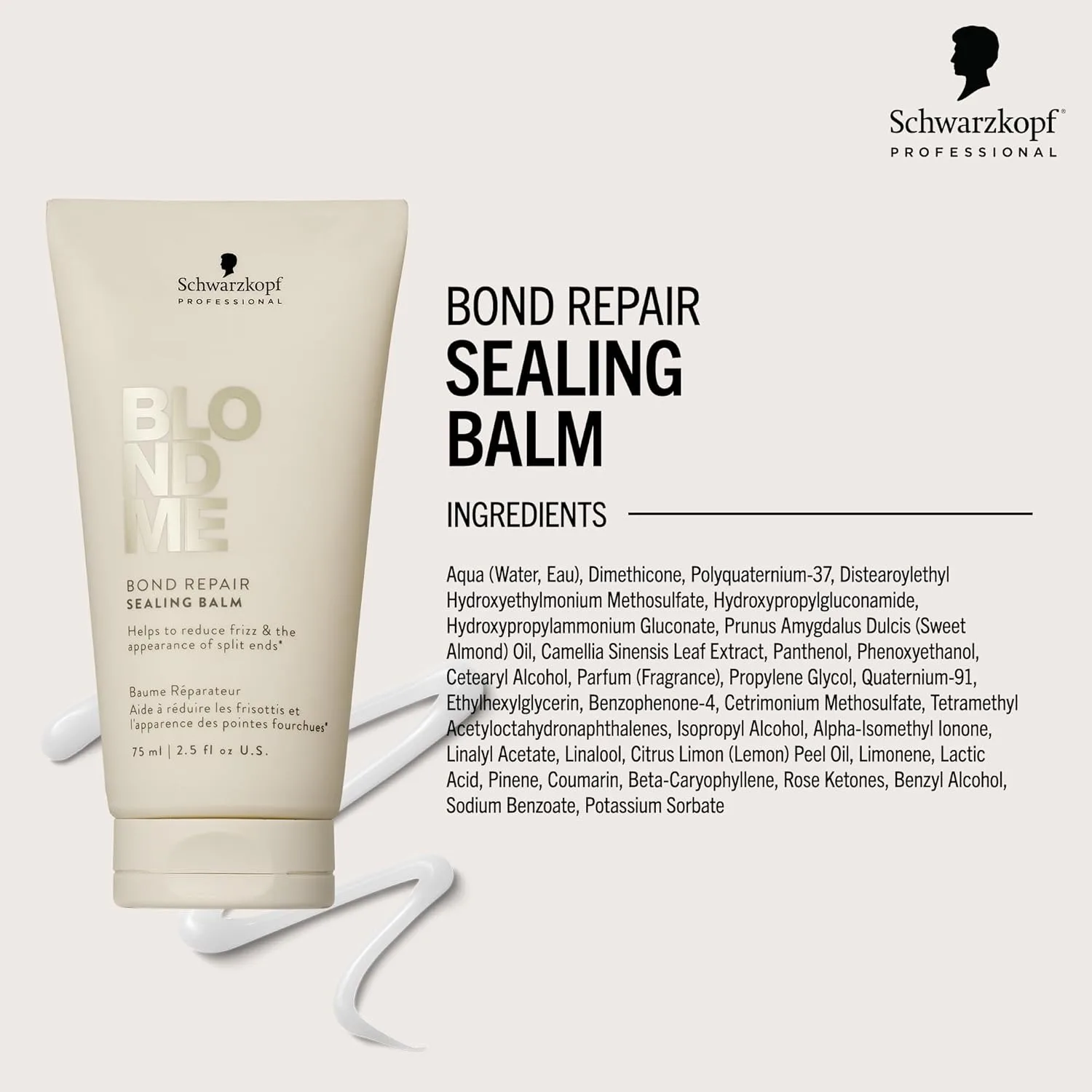 BlondMe Bond Repair Sealing Balm для блондированных волос, 74 мл: уход за секущимися кончиками, защита от укладки, для гладких и блестящих волос — фото 3