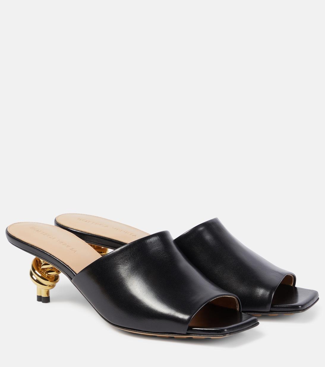 Кожаные мюли Knot 45 Bottega Veneta, черный