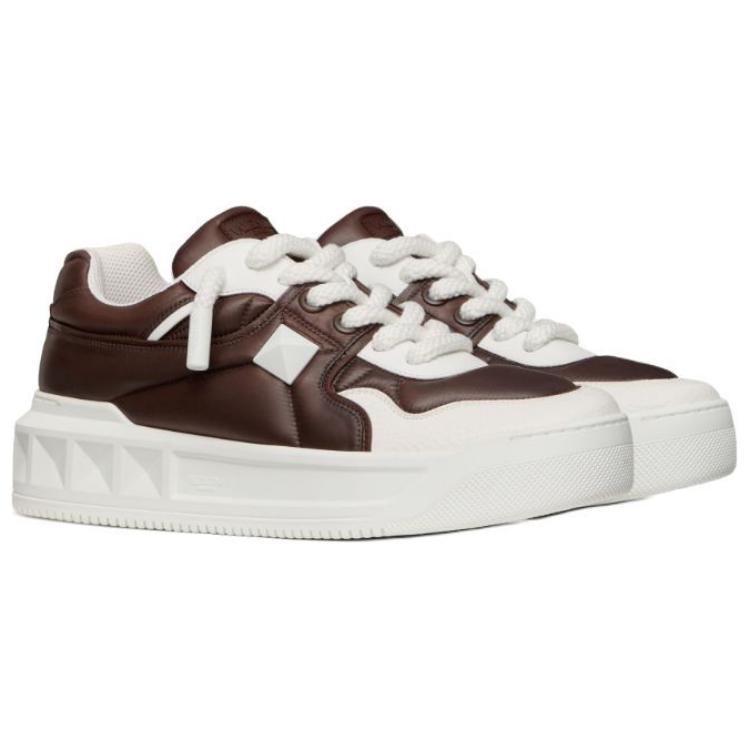 Valentino Кроссовки One Stud Low top Skateboard для мужчин, коричневые — фото 3