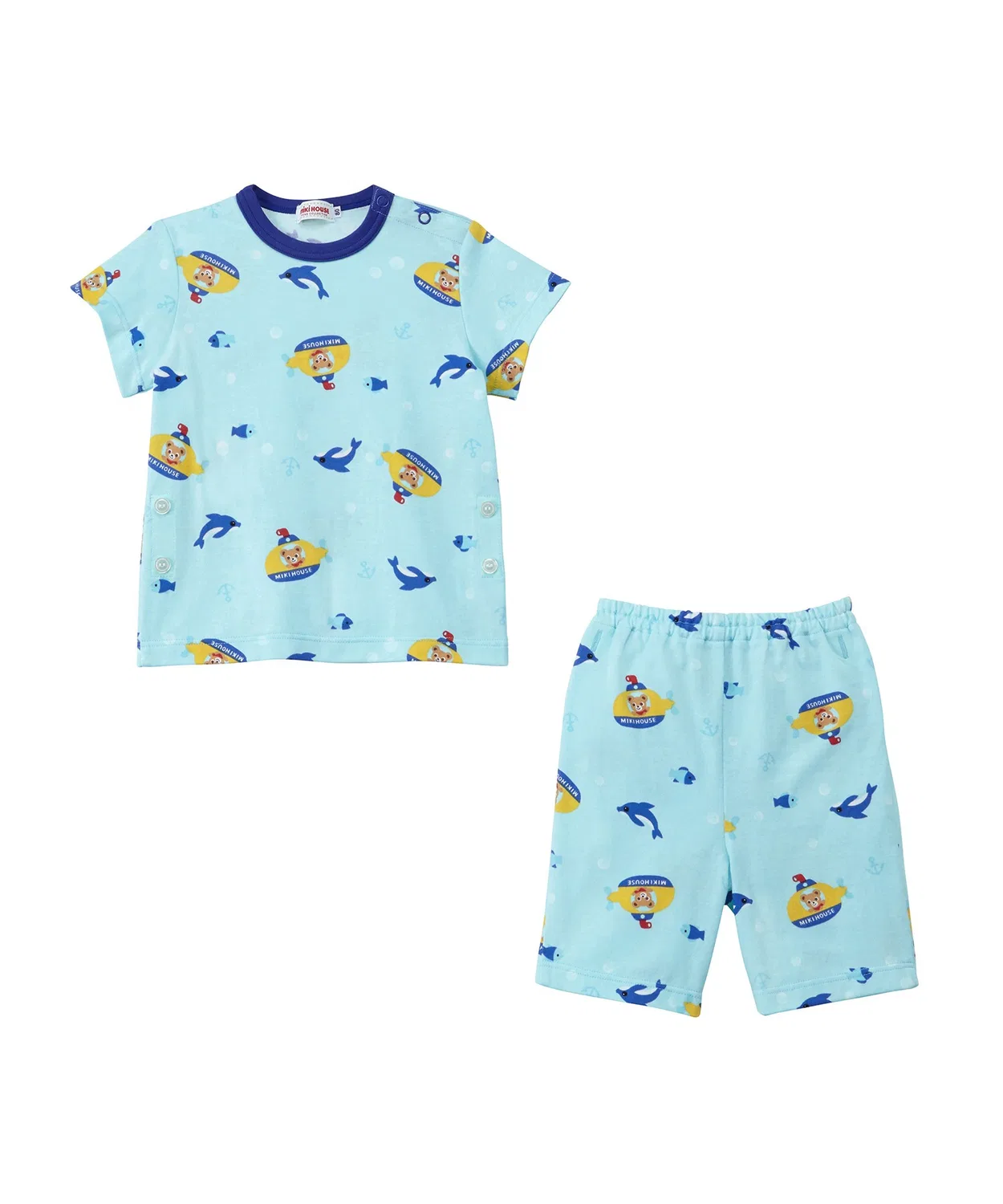 Пижама с коротким рукавом Pucchy из хлопка, голубая