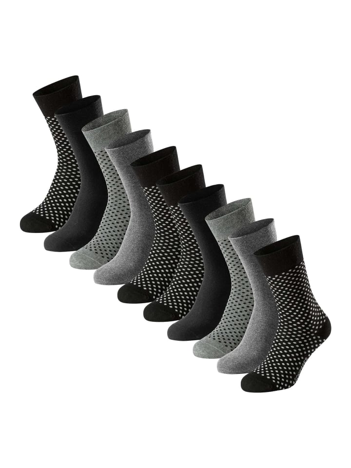 

Schiesser Носки, упаковка из 10 штук, черные в горошек