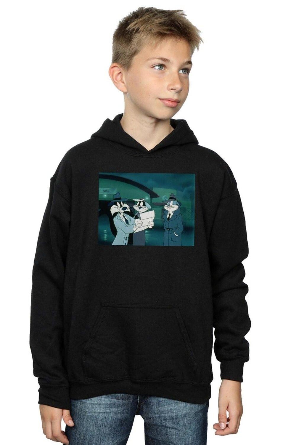 

Толстовка с надписью Bugs Bunny Sylvester Looney Tunes, черный