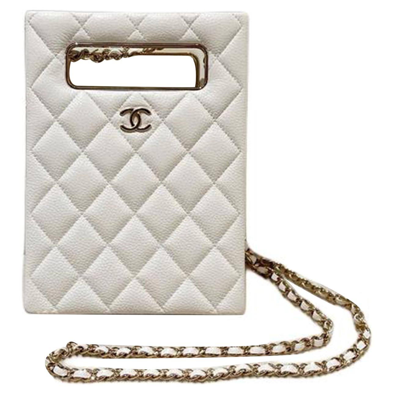 

CHANEL Вечерняя сумочка, клатч, сумка через плечо, женская сумка из тисненой овчины, белая