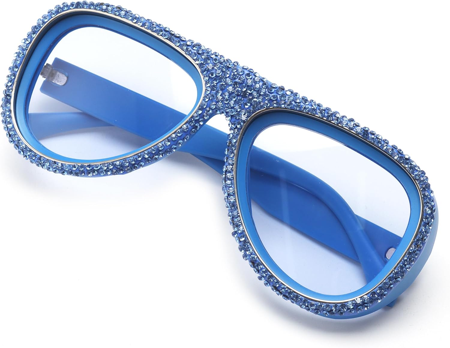 

Солнцезащитные очки Bullabulling в стиле ретро с блестками и стразами, пилотные, для женщин и мужчин, большие, винтажные, 70-х годов, плоские, с защитным экраном, Blue