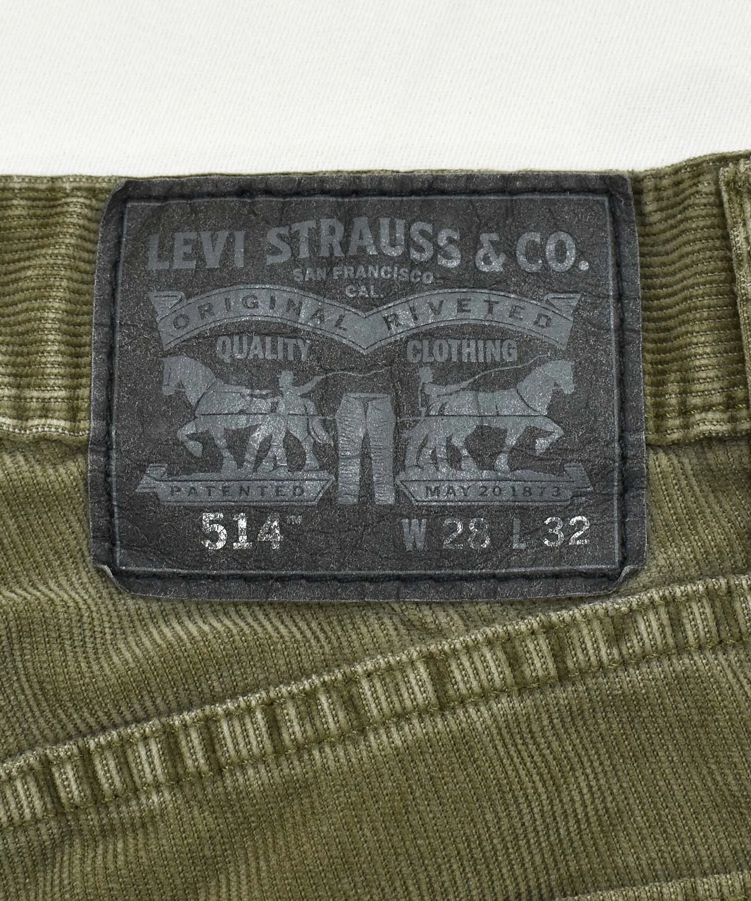 Мужские/женские вельветовые брюки Levi's 514 хаки — фото 4