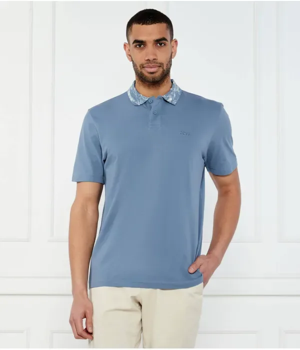 Поло Pe_desertcollar relaxed fit Boss Orange, синий