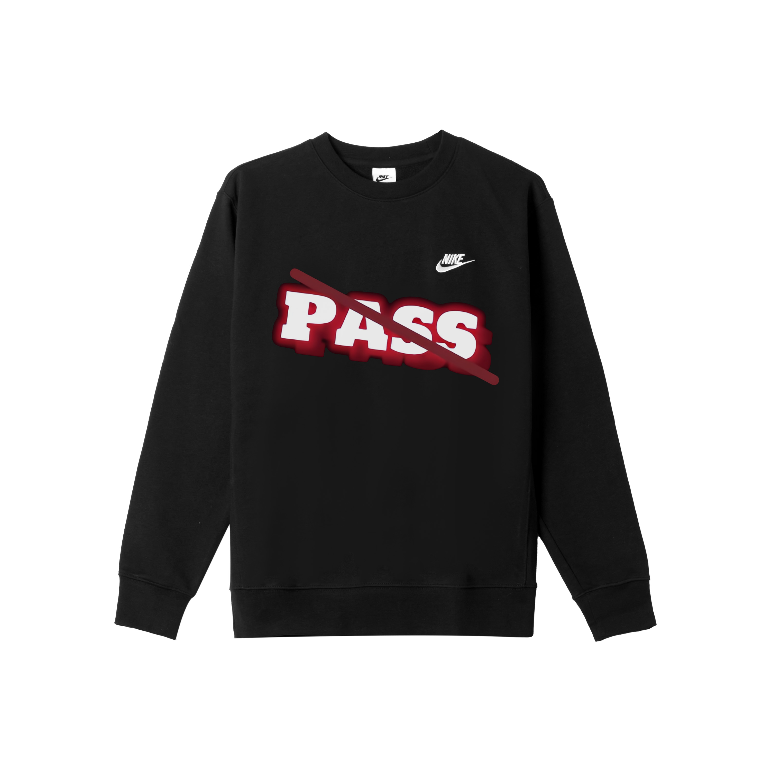 

Nike Свитшот мужской черный с круглым вырезом, умеренно свободный, обычный крой