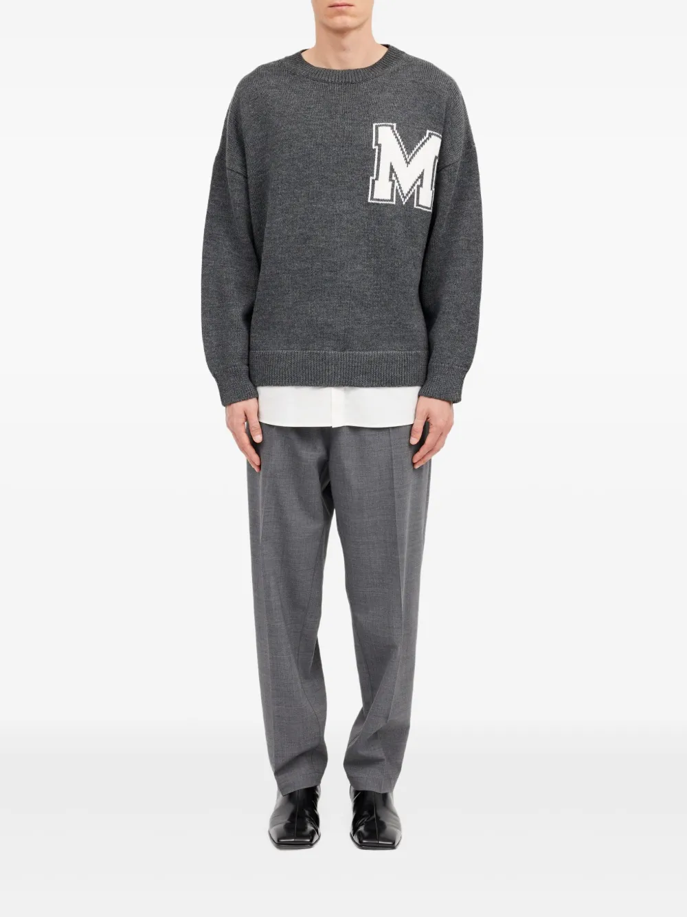 Свитшот с круглым вырезом Mm6 Maison Margiela, серый — фото 2