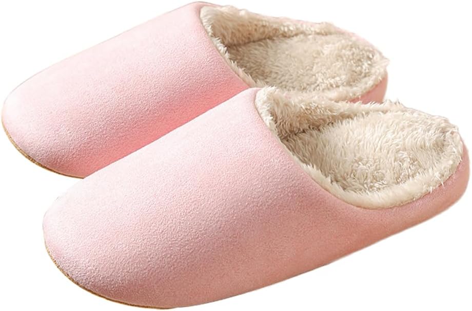 

Домашние тапочки Rojeam Winter для женщин с теплыми утепленными стельками и замшевой бесшумной подошвой, мужские домашние тапочки, розовый