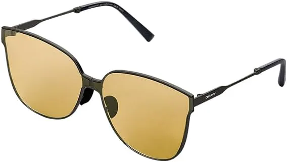 

Солнцезащитные очки UV400 для путешествий, классические, модные, квадратные, UPF50+, металлические, складные, легкие, унисекс OH! ANY TIME ANY WEAR, Casual Yellow