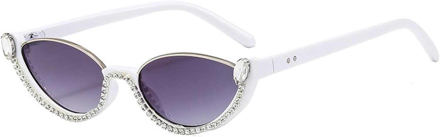 

Модные маленькие солнцезащитные очки-«кошачий глаз» со стразами, милые овальные солнцезащитные очки с бриллиантами для вечеринки, винтажный стиль, тонированные линзы helena, C7