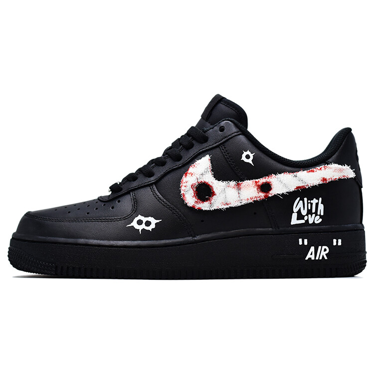 

Кроссовки Nike Air Force 1 Skateboard Shoes Unisex Low-Top Black White, Черный, Кроссовки Nike Air Force 1 Skateboard Shoes Unisex Low-Top Black White