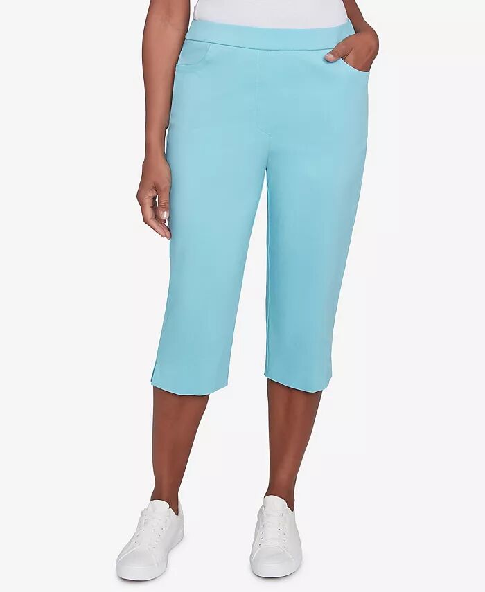 

Брюки Petite Classics Flat Front Allure Clamdigger Alfred Dunner, синий