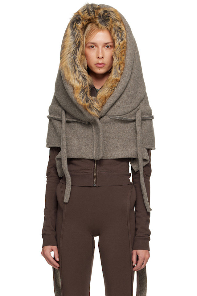 

Ottolinger Очень пушистый капюшон бежевого цвета