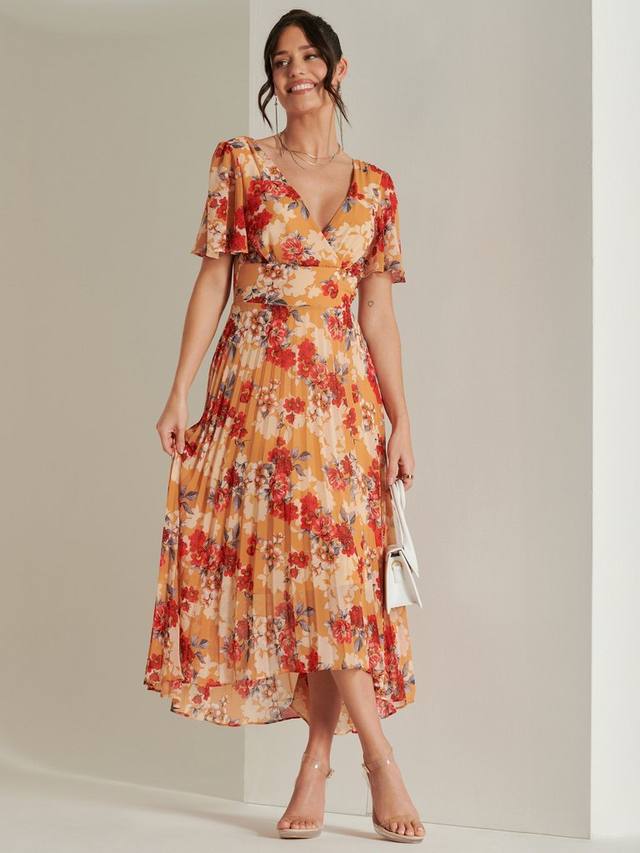 

Плиссированное шифоновое макси-платье Jolie Moi, цвет Red Floral