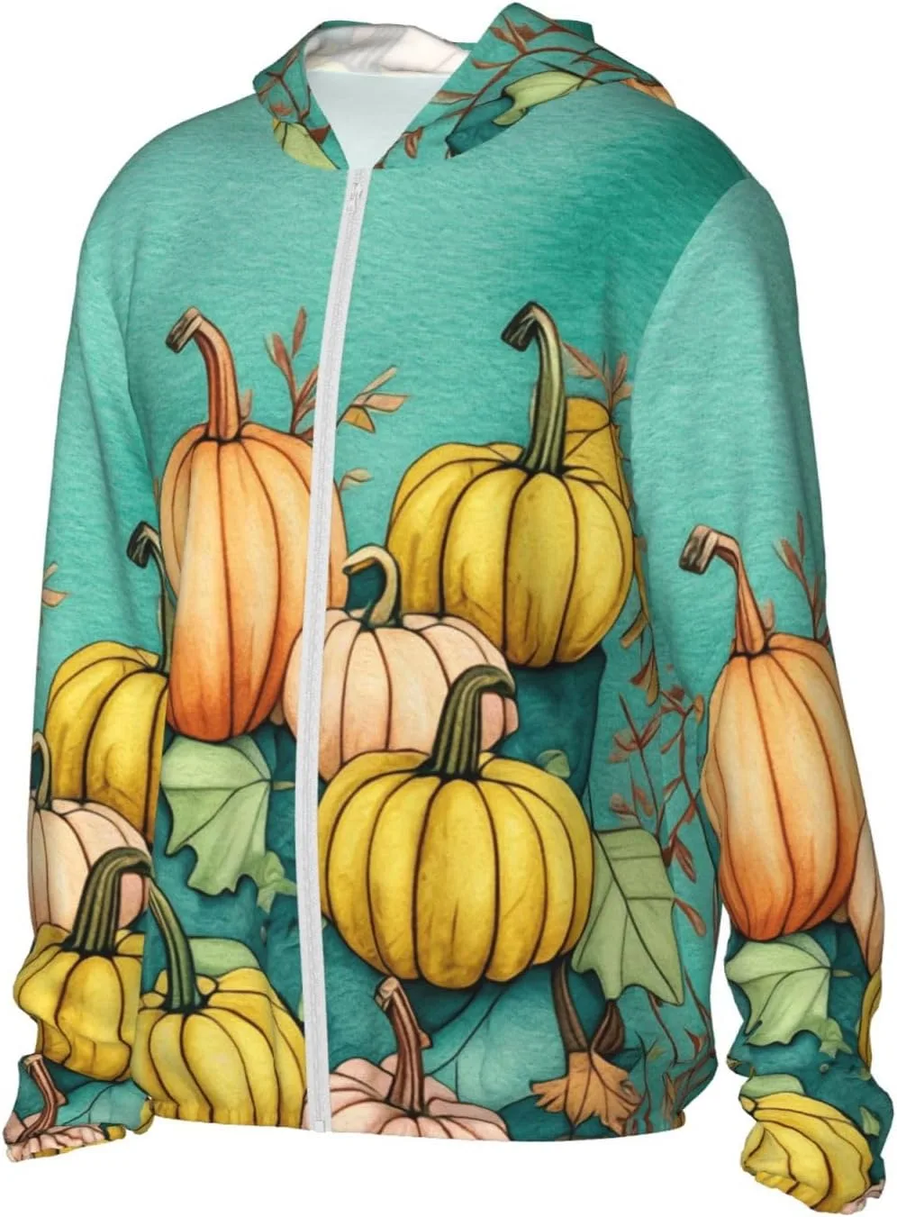 Толстовка с защитой от солнца Fall Pumpkins, легкая спортивная, на молнии — фото 3