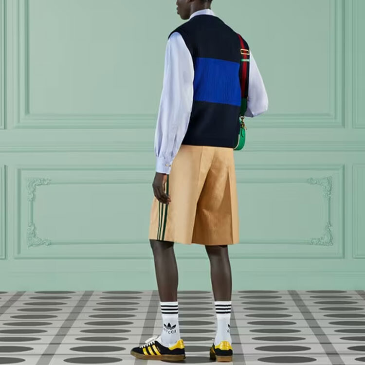 Шорты повседневные Adidas X Gucci мужские, хаки — фото 3
