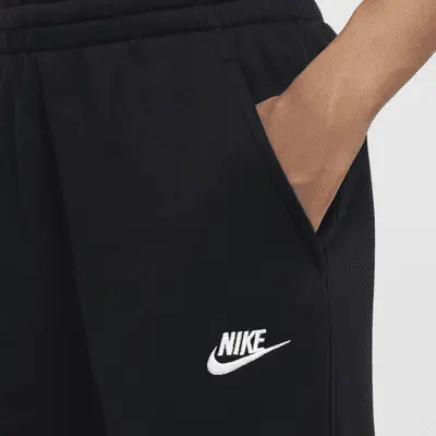 Брюки Nike Sportswear Club Fleece Girls' Wide-Leg Pants, черный/белый — фото 4