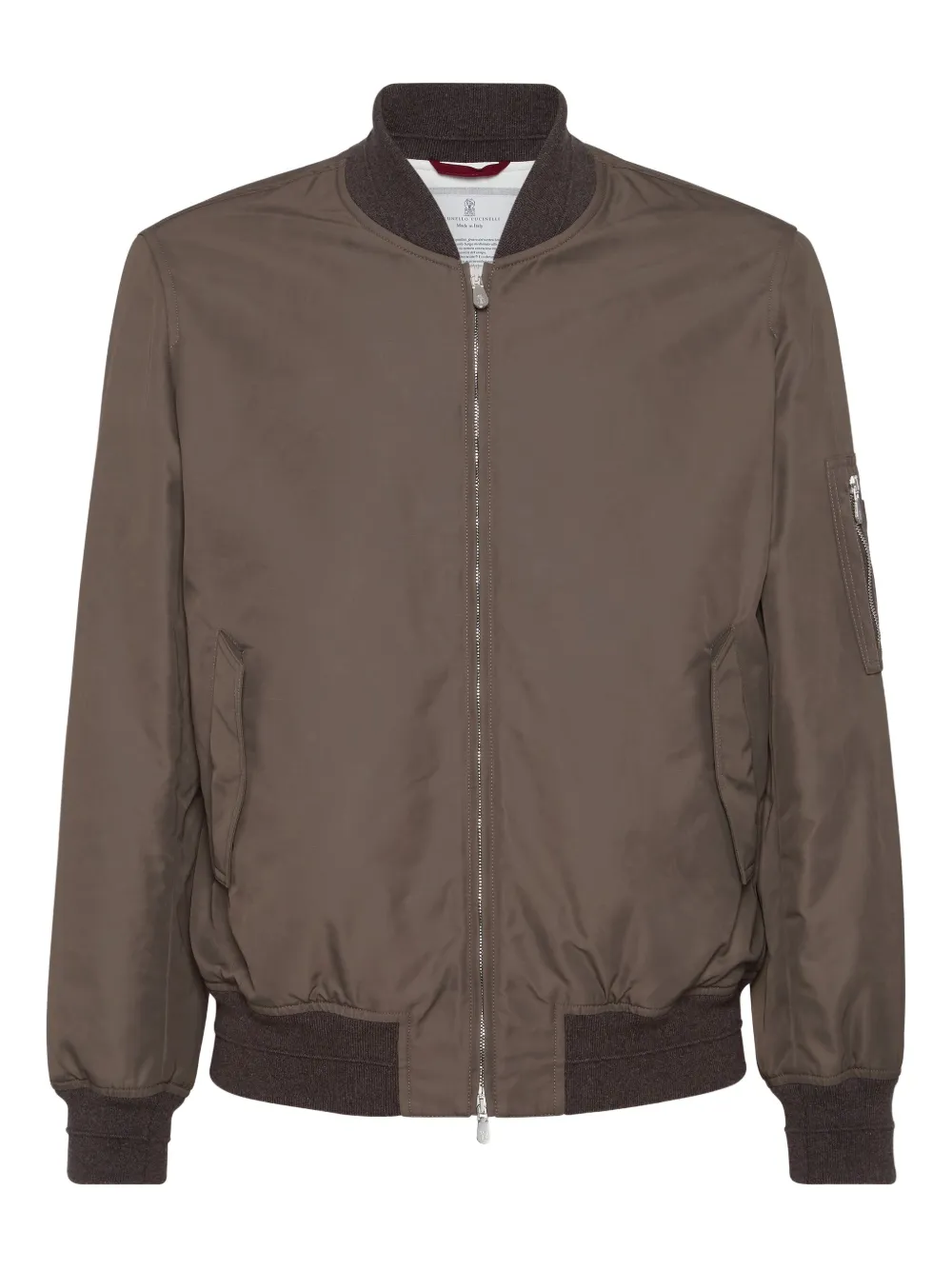 

Бомбер на молнии Brunello Cucinelli, коричневый