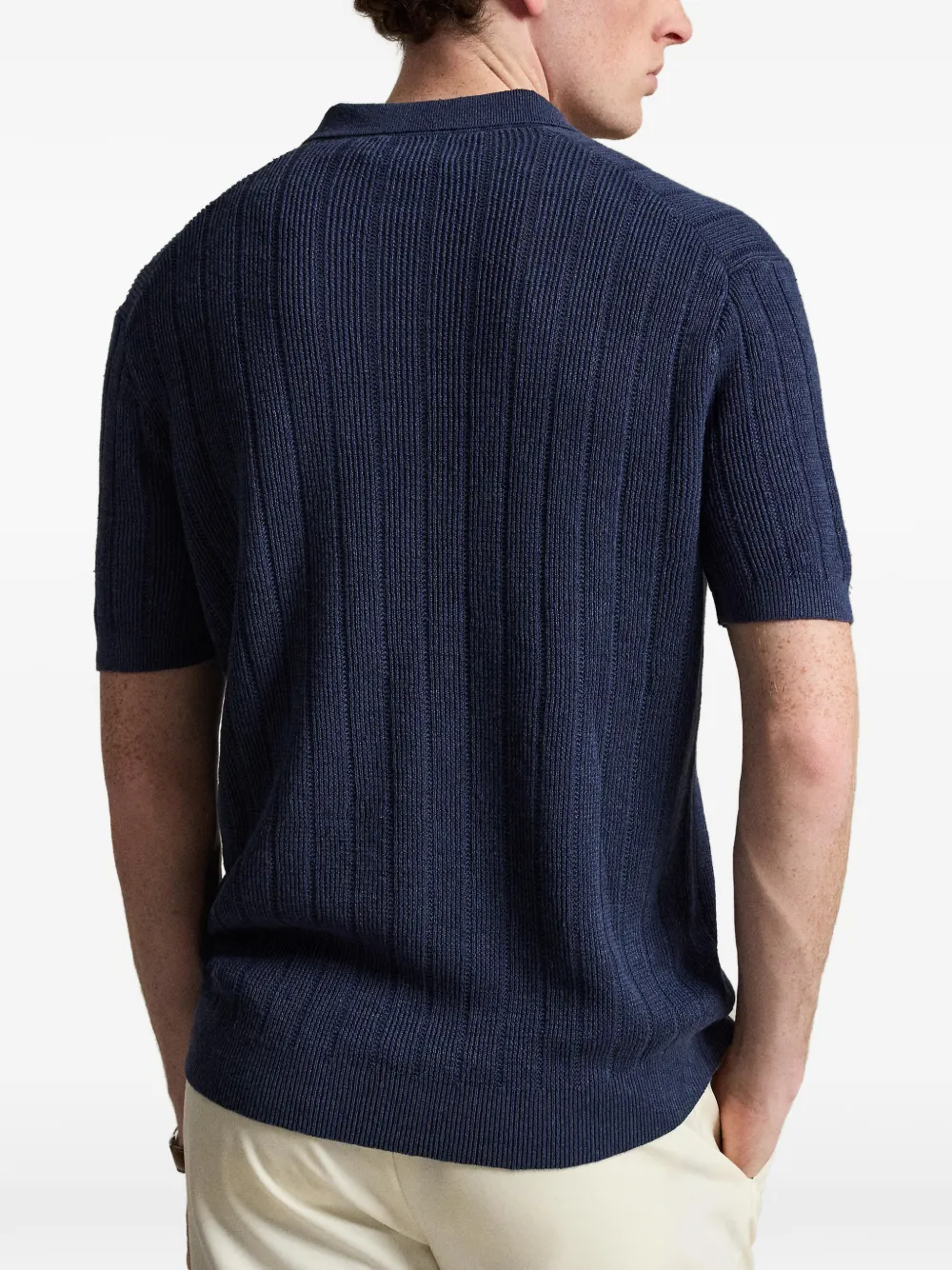 Рифленая футболка Polo Ralph Lauren, синий — фото 4