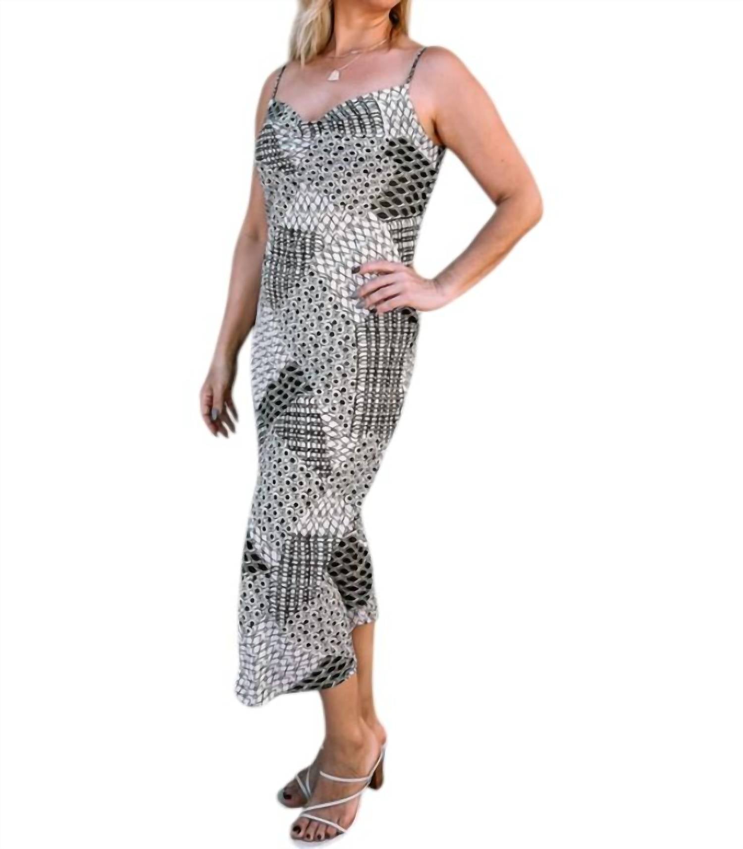 

Гео платье-слайдер в черно-белом цвете DRESS FORUM