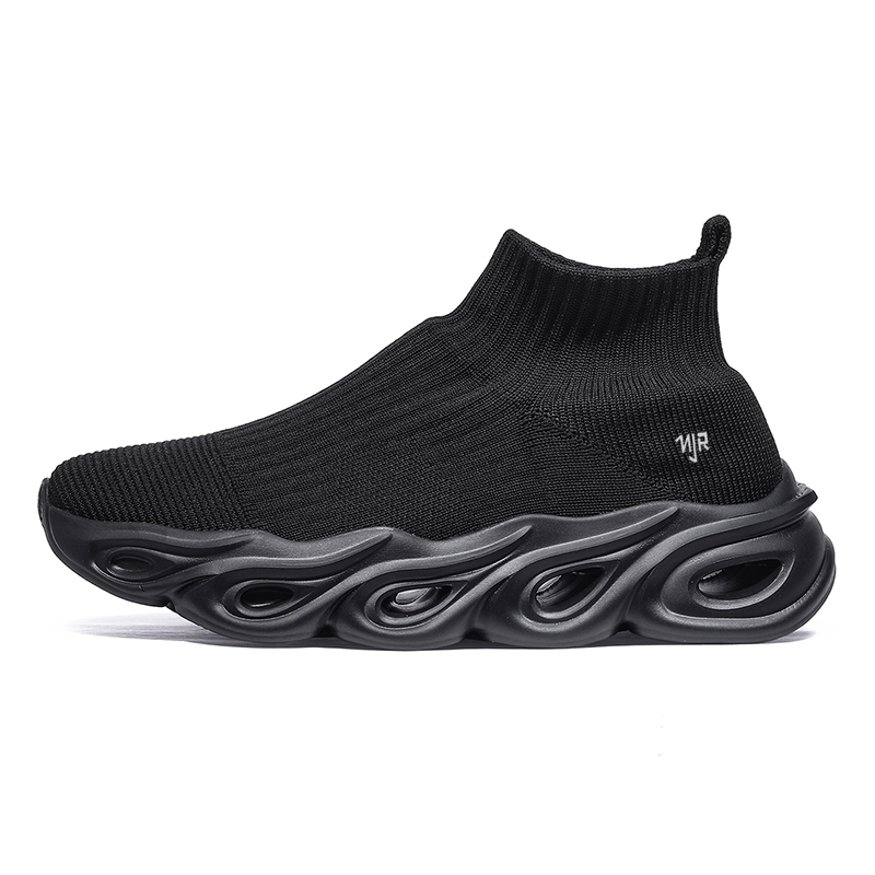 

NANJIREN Мид-топ кэжуал обувь унисекс полностью черные, цвет All Black