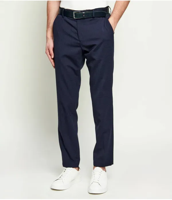 Шерстяные брюки P-Genius-RDSWGPK262F slim fit Boss, темно-синий
