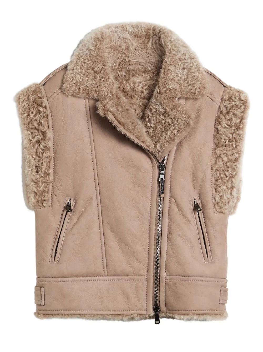 

Жилет из овчины Brunello Cucinelli Kids, розовый